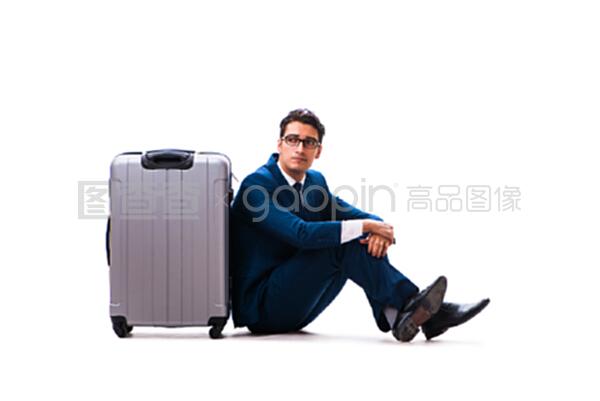 商務旅行中的商人概念孤立于白色